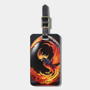 Fantasy Cute Vivid Phoenix Black Egg Luggage Tag