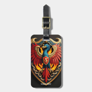 Fantasy Cute Vivid Phoenix Fire Shield Luggage Tag