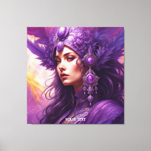 Fantasy Cute Vivid Purple Beautiful Girl Canvas Print