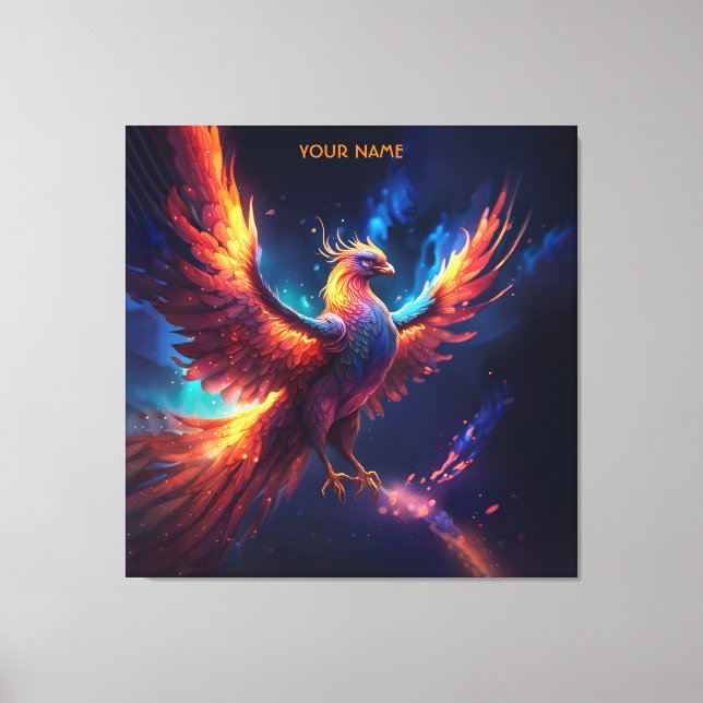 Fantasy Cute Vivid Rising Phoenix Canvas Print (Front)