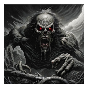 Fantasy Cute Vivid Scary Horror Creature Poster