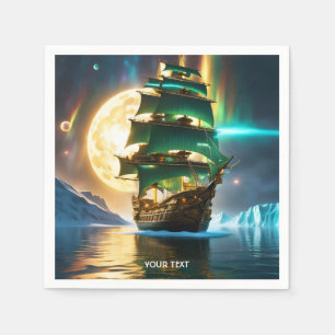Fantasy Cute Vivid Sea Ship Moon Napkin