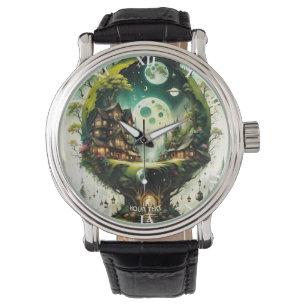 Fantasy Cute Vivid Tree House Moon Watch