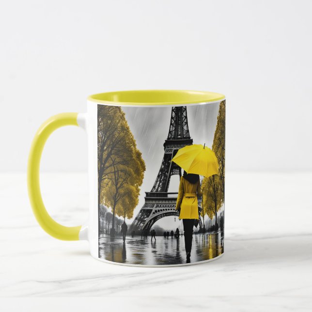 Fantasy Cute Vivid Yellow Coat Paris Mug (Left)