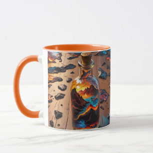 Fantasy Cute Volcano In Bottle Mug