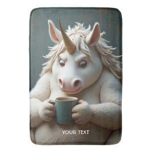 Fantasy Cute Wacky Unicorn Coffee Bath Mat