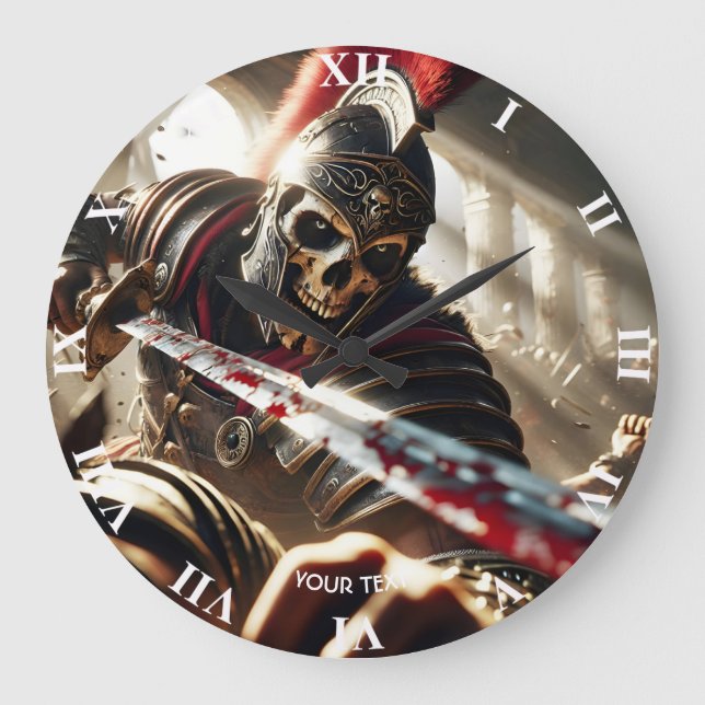 Fantasy Cute  Warrior Ancient Armour Large Clock (Front)