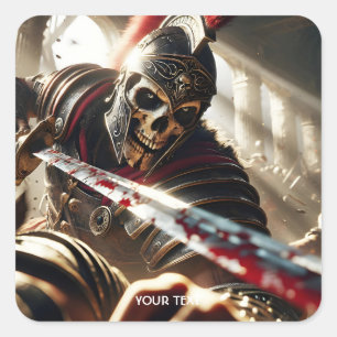 Fantasy Cute Warrior Ancient Armour Square Sticker