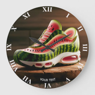 Fantasy Cute Watermelon Sport Shoes Large Clock