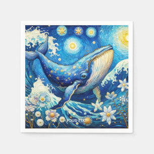 Fantasy Cute Whale Stars Sea Napkin