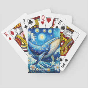 Fantasy Cute Whale Stars Sea Playing Cards