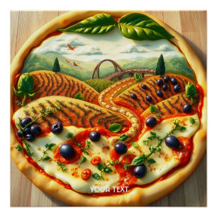 Fantasy Cute Whimsical Italian Landscape Poster