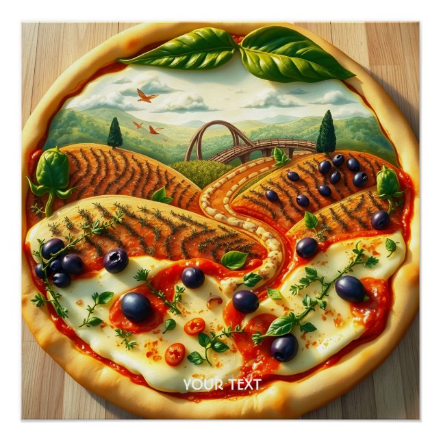 Fantasy Cute Whimsical Italian Landscape Poster (Front)