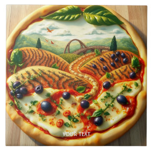 Fantasy Cute Whimsical Italian Landscape Tile