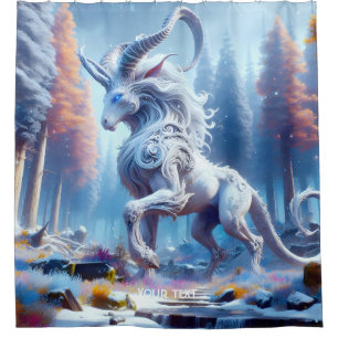 Fantasy Cute  White Chimera Winter Shower Curtain