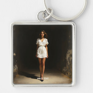 Fantasy Cute White Dress Girl Key Ring