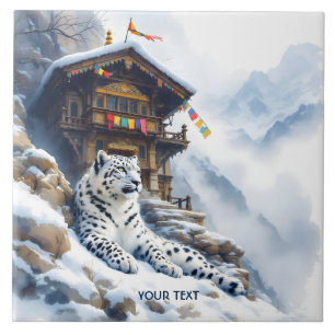 Fantasy Cute White Leopard Snow Tile