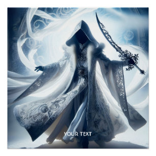 Fantasy Cute White Light Figure Poster