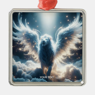 Fantasy Cute White Lion Heaven Metal Tree Decoration