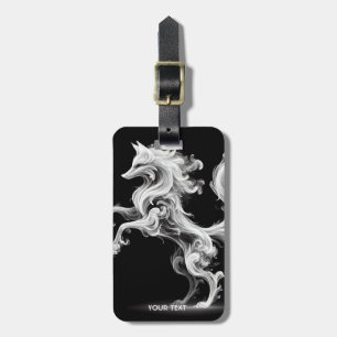 Fantasy Cute White Smoke Fox Luggage Tag