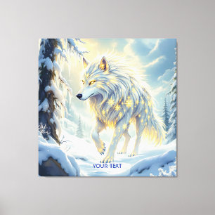Fantasy Cute White Wolf Winter Canvas Print
