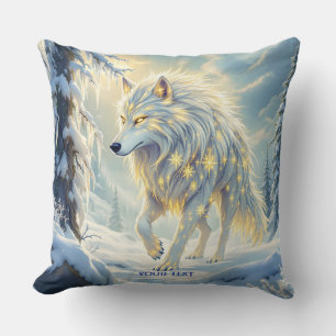 Fantasy Cute  White Wolf Winter Cushion