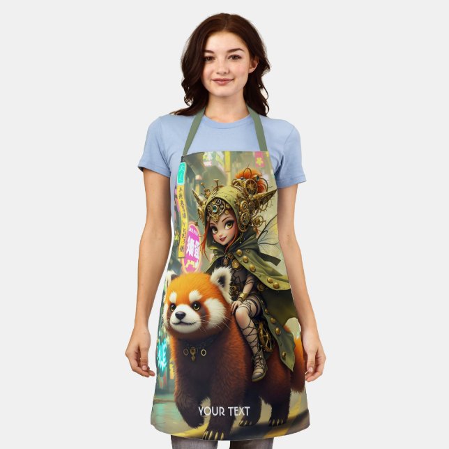 Fantasy Cute Wild Panda Ride Apron (Worn)