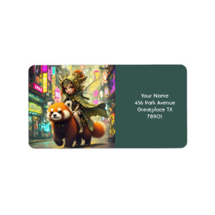 Fantasy Cute Wild Panda Ride Label