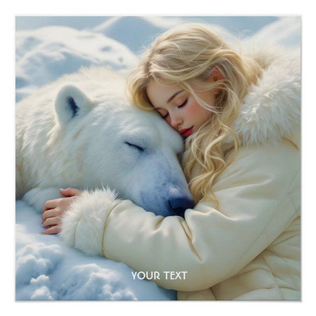 Fantasy Cute Winter Bear Girl Poster (Front)