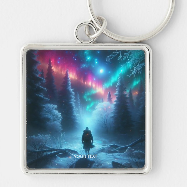 Fantasy Cute Winter Path Snow Key Ring (Front)