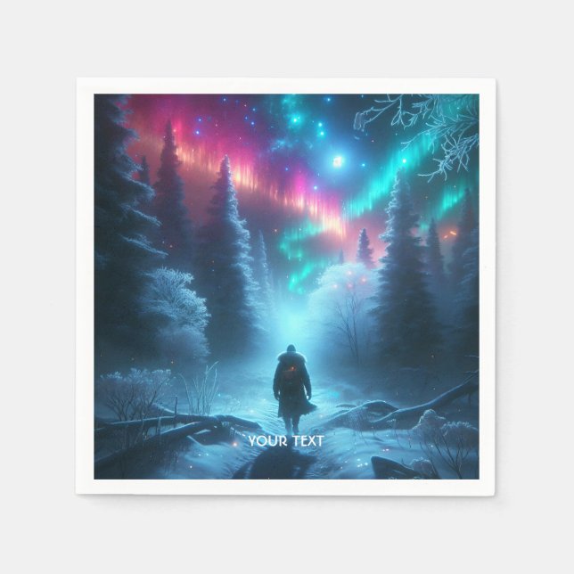 Fantasy Cute Winter Path Snow Napkin (Front)