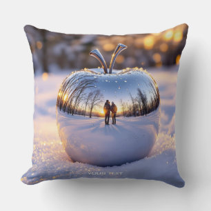Fantasy Cute Winter Snow Apple Cushion