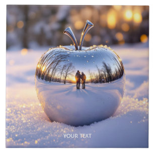 Fantasy Cute Winter Snow Apple Tile