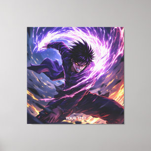 Fantasy Cute Wizard Boy Lighting Canvas Print