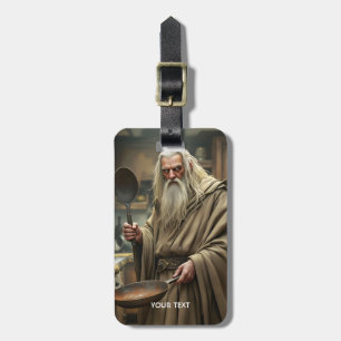 Fantasy Cute  Wizard Frying Pan Luggage Tag