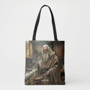Fantasy Cute  Wizard Frying Pan Tote Bag
