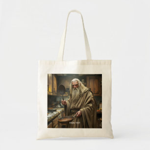 Fantasy Cute  Wizard Frying Pan Tote Bag