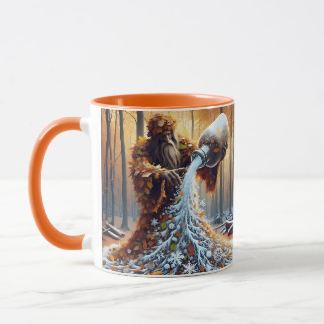 Fantasy Cute Wizard Making Winter Mug (Left)