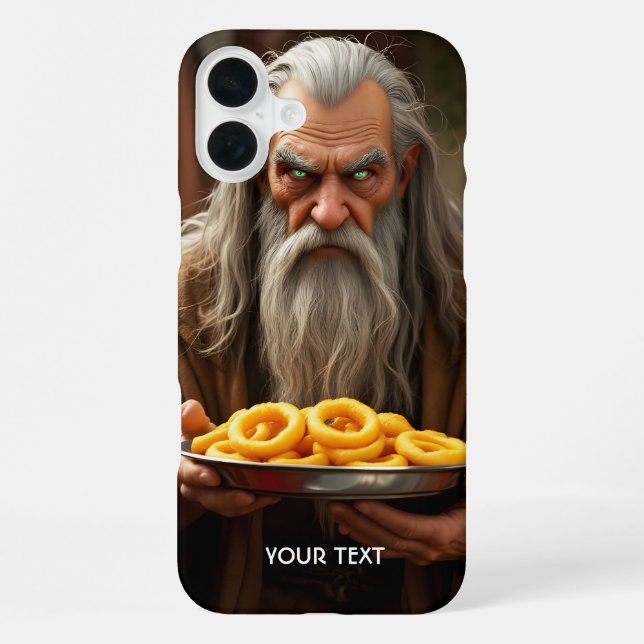 Fantasy Cute Wizard Onion Rings iPhone Case (Back)