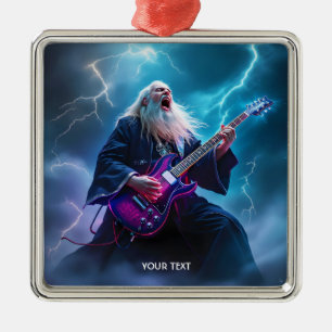 Fantasy Cute Wizard Playing Guitar Metal Tree Decoration