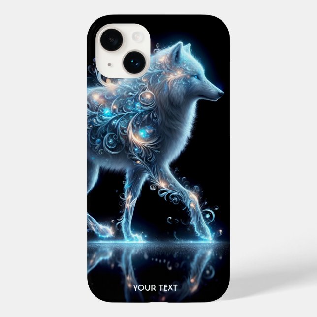 Fantasy Cute Wolf Blue Reflection Case-Mate iPhone Case (Back)