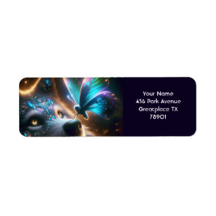 Fantasy Cute Wolf Butterfly Space