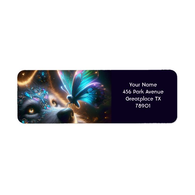Fantasy Cute Wolf Butterfly Space (Front)