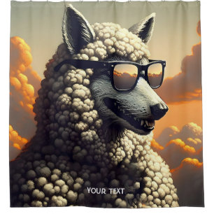 Fantasy Cute Wolf Dressed Sheep Shower Curtain