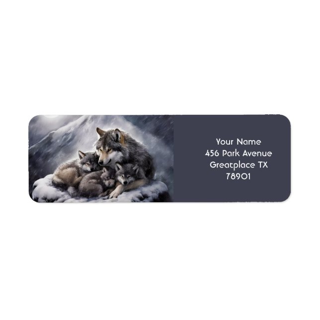 Fantasy Cute Wolf Family Winter (Front)