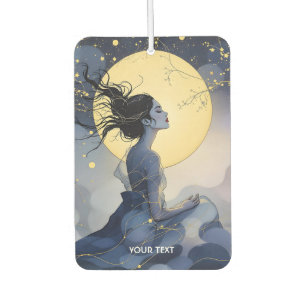 Fantasy Cute Woman Trees Moon Car Air Freshener