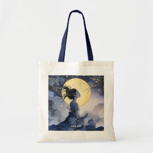 Fantasy Cute Woman Trees Moon Tote Bag