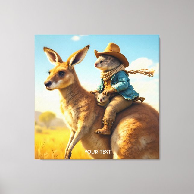Fantasy Cute Wombat Kangaroo Koala Canvas Print (Front)