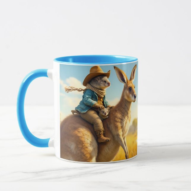 Fantasy Cute Wombat Kangaroo Koala Mug (Left)