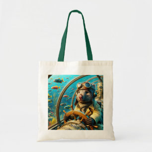 Fantasy Cute Wombat Pilot Underwater Tote Bag